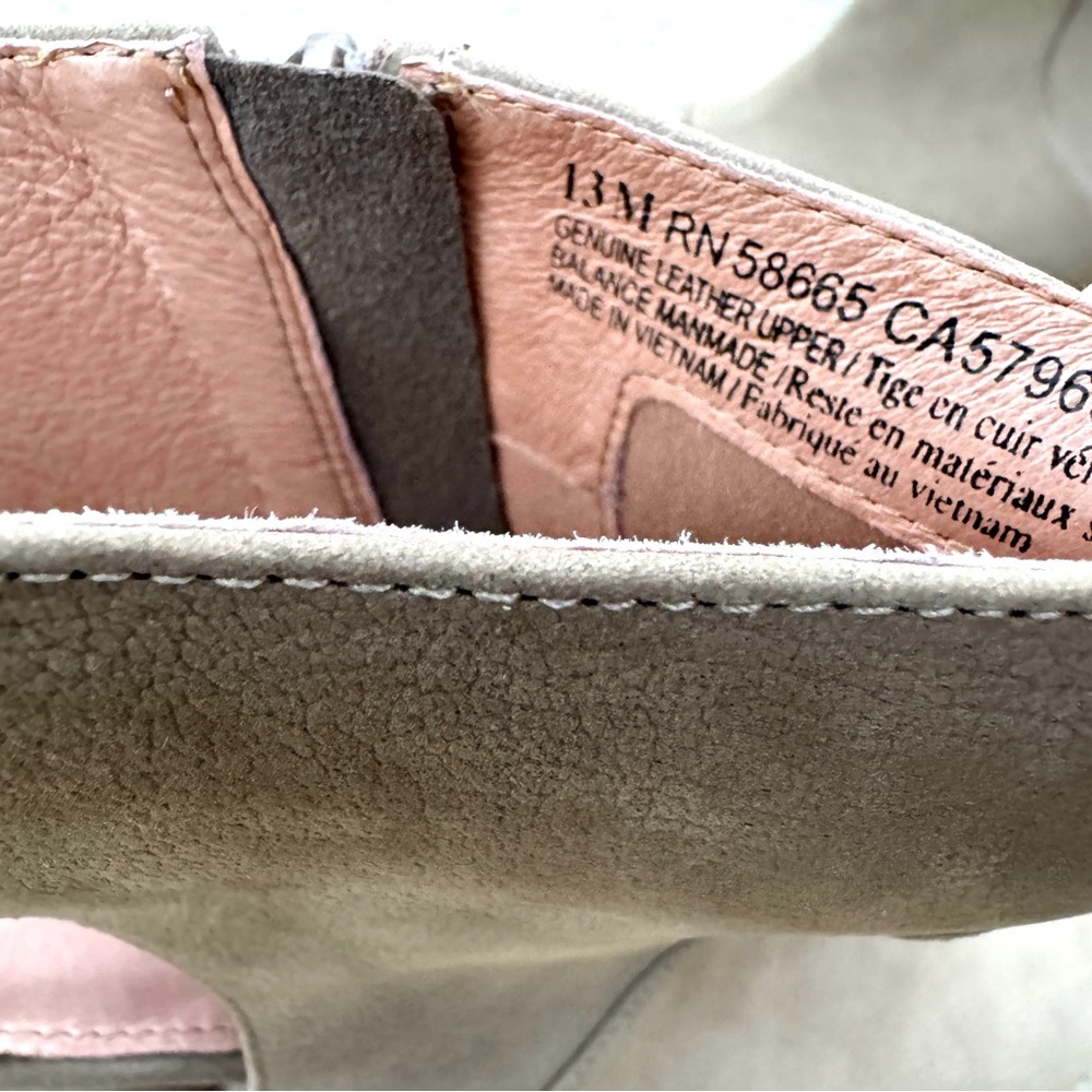 CASLON ankle boots peep toe TAN leather booties block HEELS chunky NEW western - Picture 8 of 9